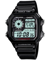 Casio Men's Watch Digital, Black Dial Black Silicone Strap, AE-1200WH-1AVDF